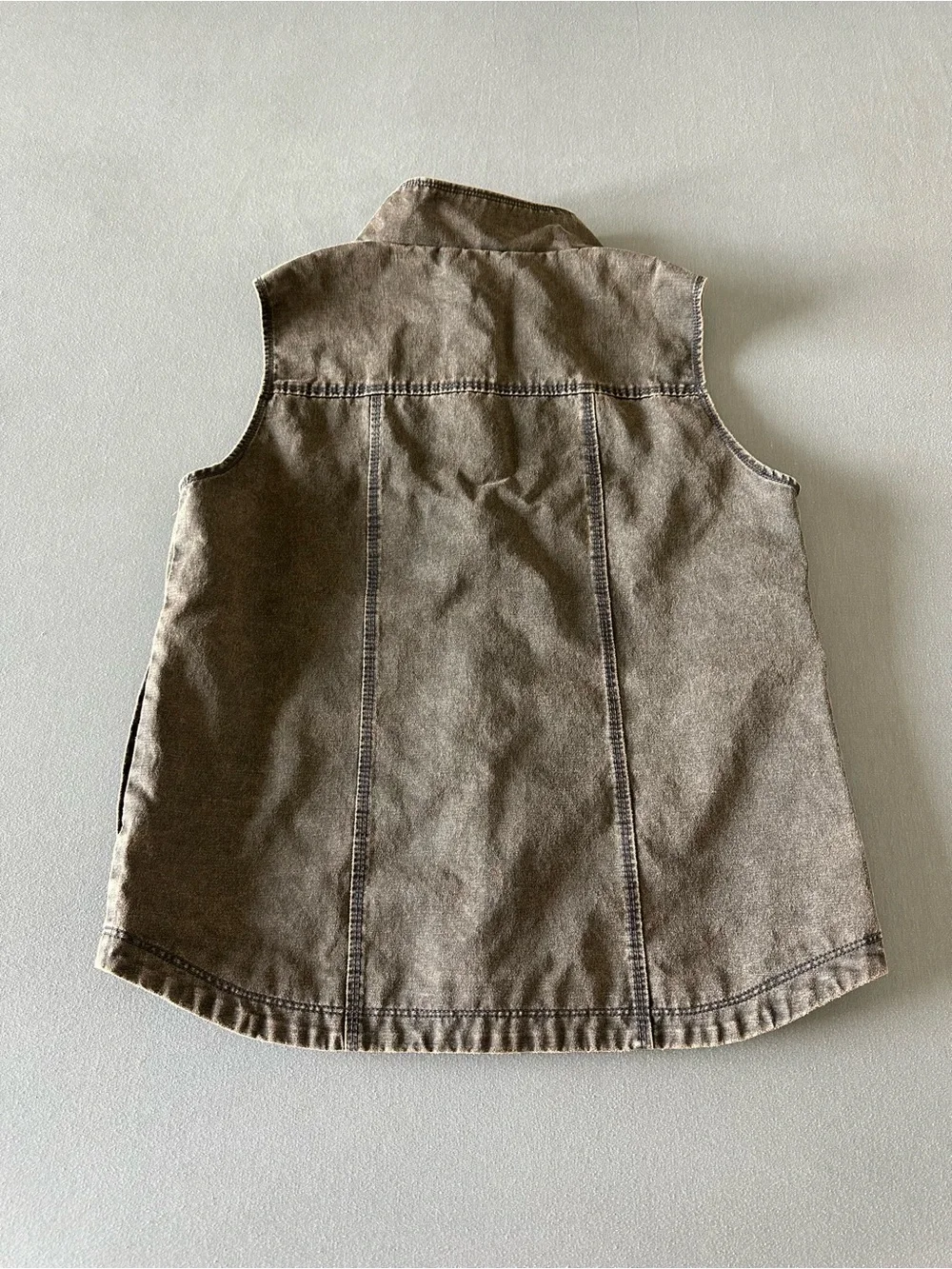 North River Outfitters Distressed Brown Cotton Suede Vest